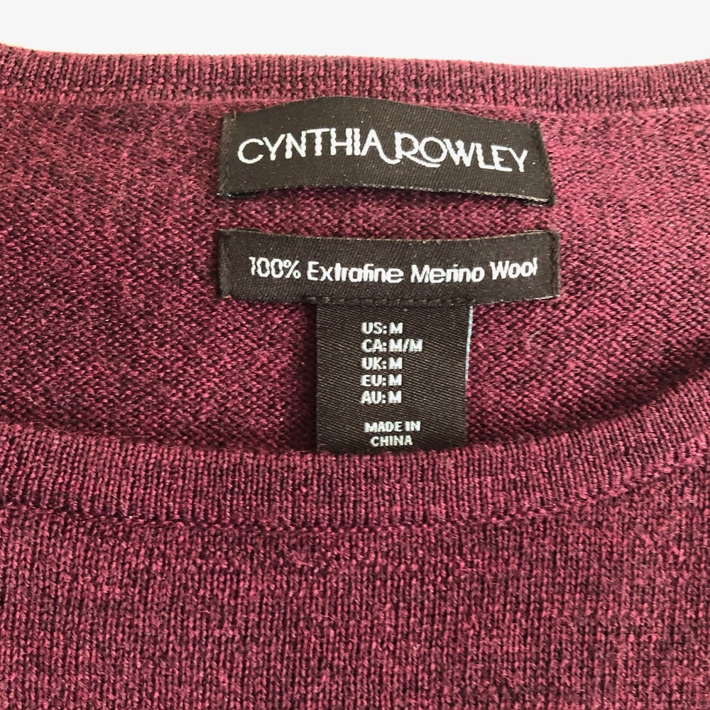 Medium Deep Purple Sweater with Bell Sleeves -